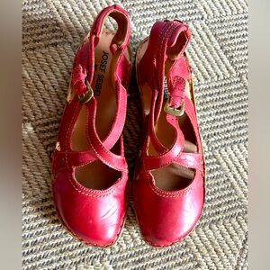 Josef Seibel hibiscus Rosalie sandals red women’s leather size 40 (10) NEW